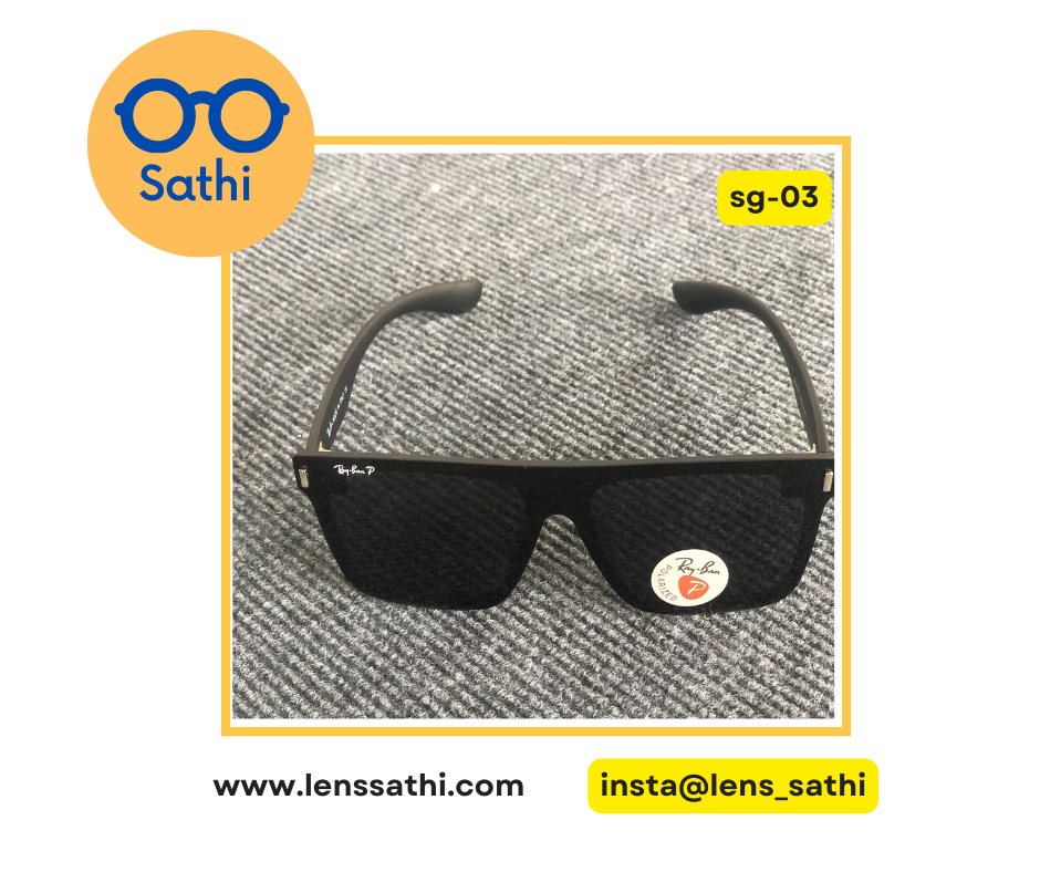 Black rimless square sunglasses-sg-03